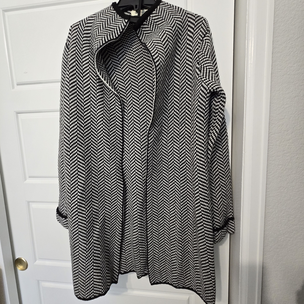 Black and White Chevron Coat